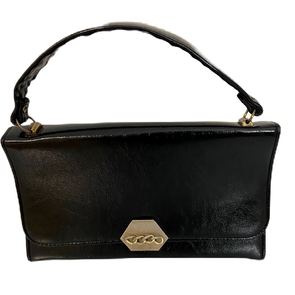 VINTAGE 60s BLACK LEATHER PURSE